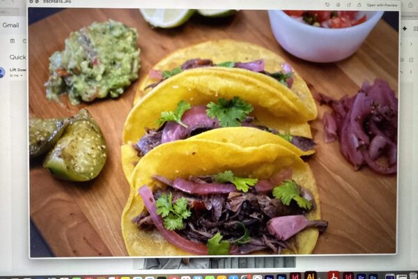 Shredded CUT OF OSTRICH in corn tortillas make a delicious mid-week meal!