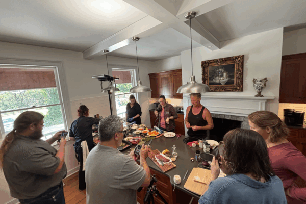 It takes a whole crew! Pictured, from bottom left are Bob Smith, Marc Reyes (Marketing Director), Susan Jenkins, Chrissy Jenkins, Tanktop Guy, Kasey (Marketing Coordinator), Other person, and Chef Jenkins.